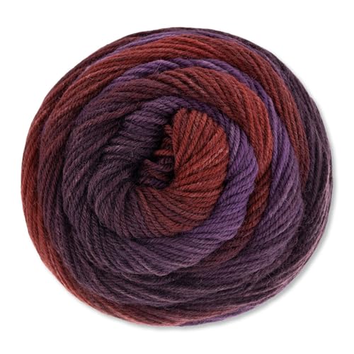 Frida's Wollhaus Austermann Step - Gomitolo di lana vergine a 4 strati, 100 g, lavorato a mano, 23 colori (05 | Borgogna)