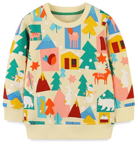 Image of Hongshilian Unisex Kids Cute Cartoon Cotton Sweater Shirt