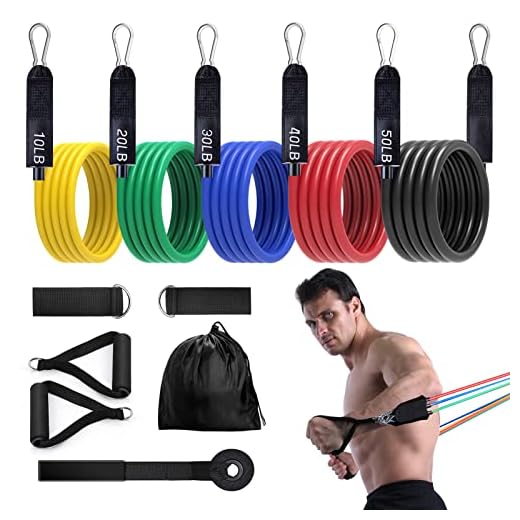EgoIggo Gomas Elasticas Musculacion, Cintas Elasticas Musculacion,5 Bandas de Resistencia, Gomas Elasticas Fitness para Ejercicio en Casa, Glúteos Ejercicios, Yoga, Gimnasio, Estiramientos