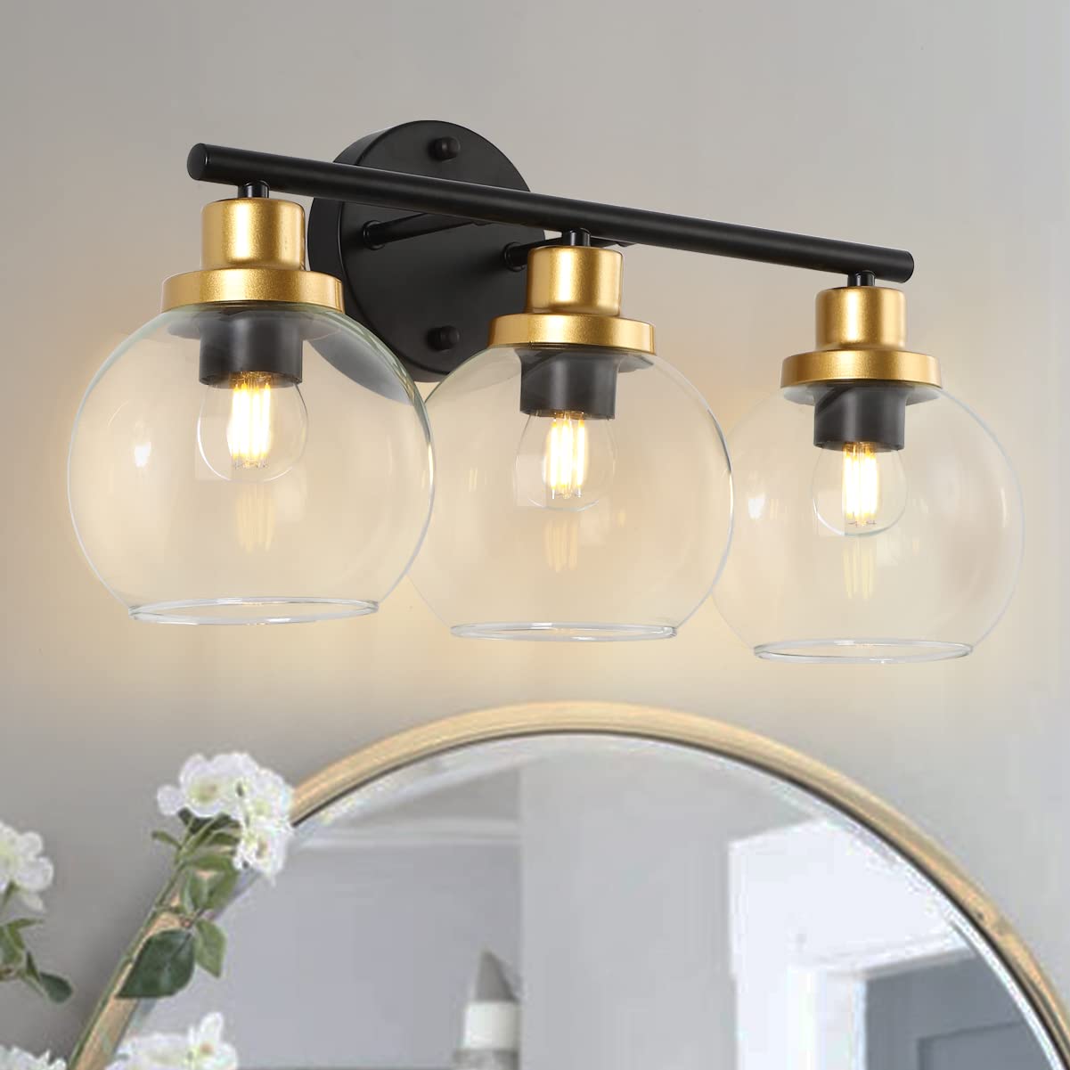 Buy Pasearo Bathroom Vanity Lights Fixtures Black Gold Modern Wall