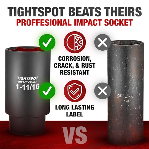 Image of TIGHTSPOT 1 /2 inch Dr 1 11 /16 Inch Deep Socket, Anti-Round 6-Pt, CRMO Steel