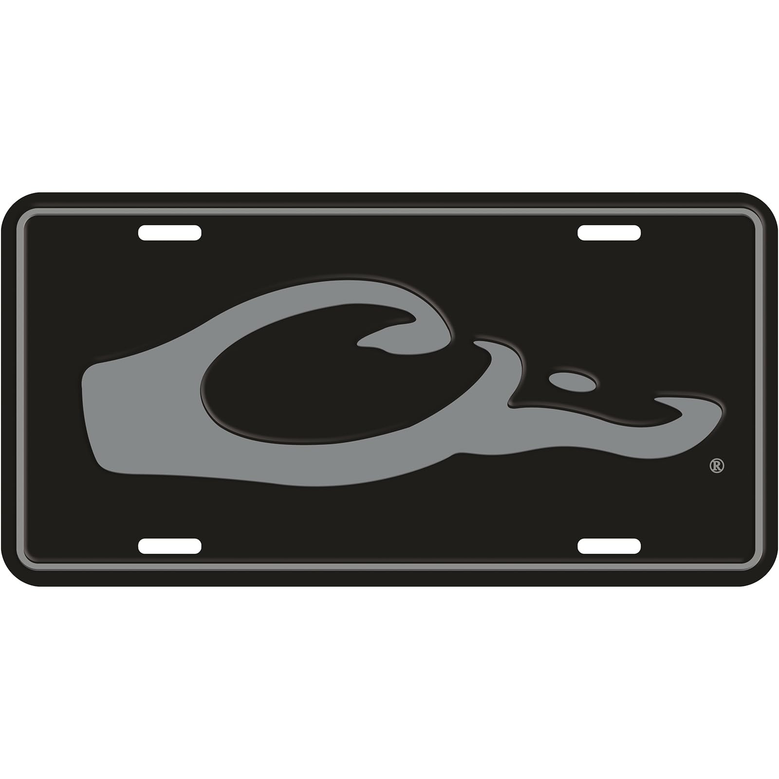 Drake Waterfowl Drake Head Logo DW80122 Durable Easy to Mount One Size Aluminum License Plate - Hunting Vehicle Accessories, Black