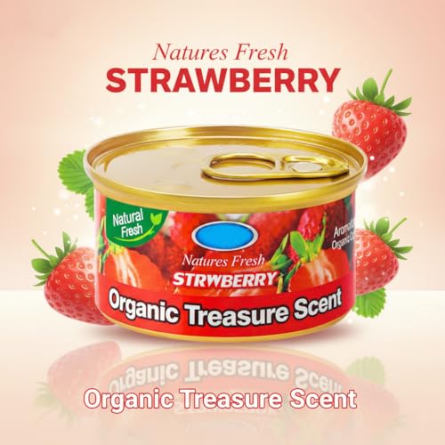 Image of Car Air Freshener Can 45gm.| Long-Lasting Solid Gel Fragrance for Car, Office & Home | Compact Cupholder Fit | Odor Eliminator & Refreshing Aroma for Fresh Drive Experience (Strawberry)