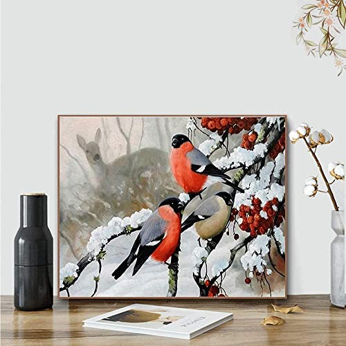 Kimily DIY Paint by Numbers for Adults Kids Christmas Cardinal Paint by Numbers Diy Painting Cardinal Acrylic Paint by Numbers Painting Kit Home Wall Living Room Bedroom Decor Christmas Cardinals Deer