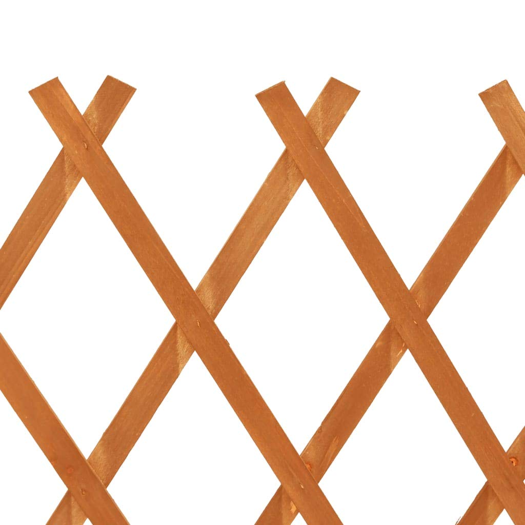 Clôture en treillis de jardin extensible en bois de sapin massif orange 120x90 cm, panneau de séparation et brise-vue pour jardin extérieur, terrasse, balcon, haie et protection