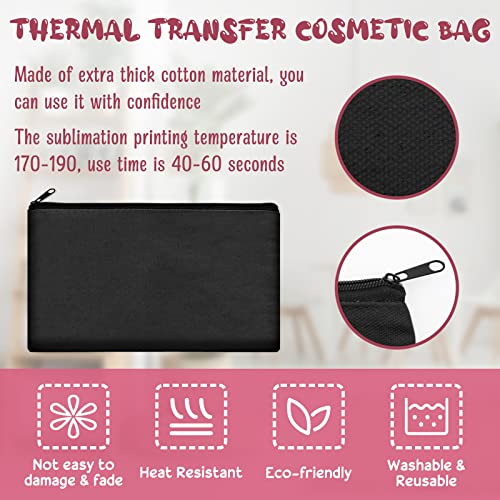 Image of Legigo 10 Pack Blank DIY Craft Bag Canvas Pen Case Blank Makeup Bags - Canvas Pencil Bag Cotton Canvas Cosmetic Bag Multi-Purpose Travel Cosmetic Bag 8.3 x 5 Inch, 10pack black, Canvas Makeup Bags