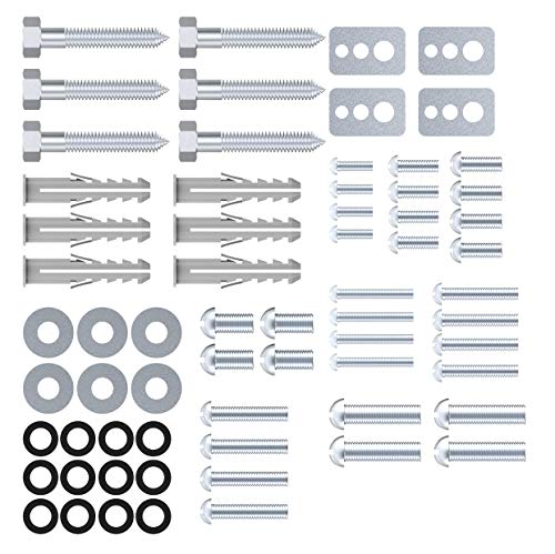 conecto Vesa Schrauben Set 66 teilig füt Monitor und TV bis zu 80 Zoll, M4 M5 M6 M8 Schrauben und Abstandshalter, Universal für TV Wandhalterung, Ständer und Halterung, Silber