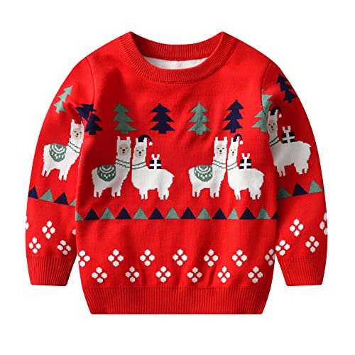 EnJoCho Toddler Kids Girls Boys Christmas Cartoon Sweater Casual Prints Knitted Long Girls Open Cardigan Sweaters