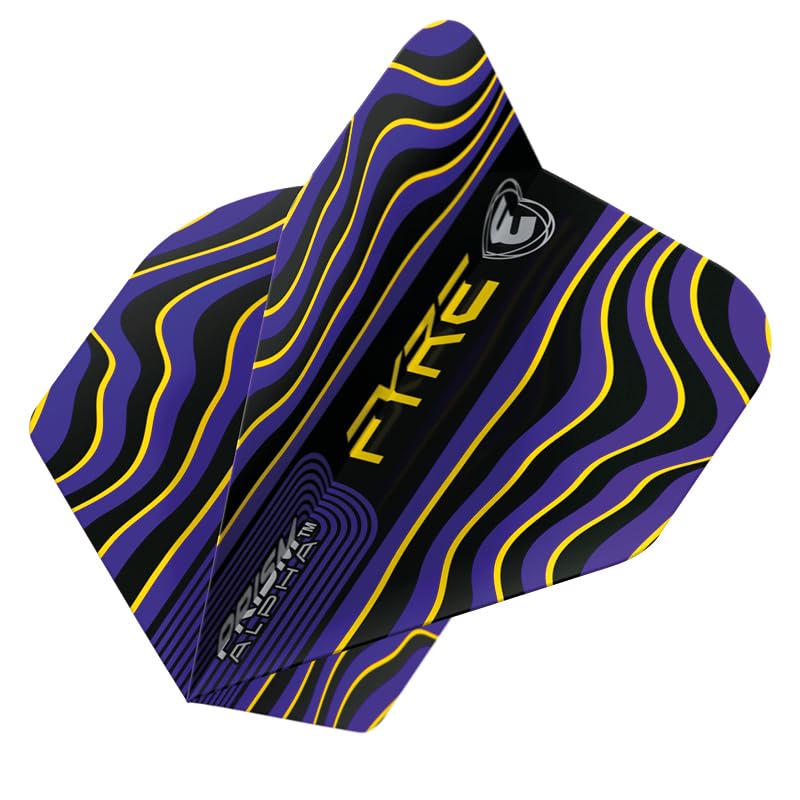WINMAU Prism Alpha Fyre Black, Blue & Yellow Dart Flights - 10 sets per pack (30 dart flights in total), Standard - Image 2