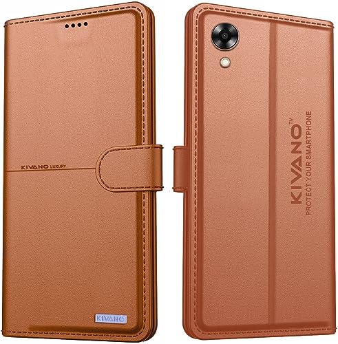 Image of KIVANO Compatible with Oppo A17k Flip Cover | Leather Finish | Inside Pockets & Inbuilt Stand | Shockproof Wallet Style Magnetic Closure Back Cover Case
