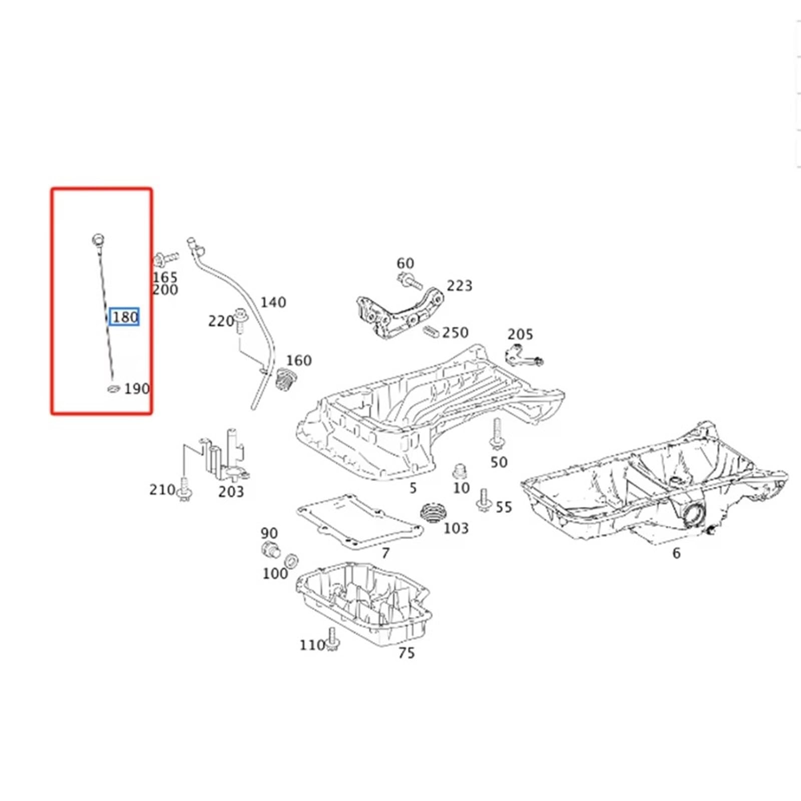 Indicatore Livello Olio Motore per Benz GL450 X164 W463 V251 W164 G500 ML500 1 pz Asta di Livello Olio Motore OEMA2730101472 A2730100172