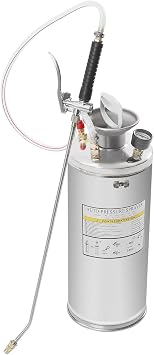 1.5Gal Stainless Steel Pump Sprayer Pump Pressure Sprayer Yard Sprayer with Pressure Gauge & Safety Valve Adjustable Nozzle for Gardening & Sanitizing