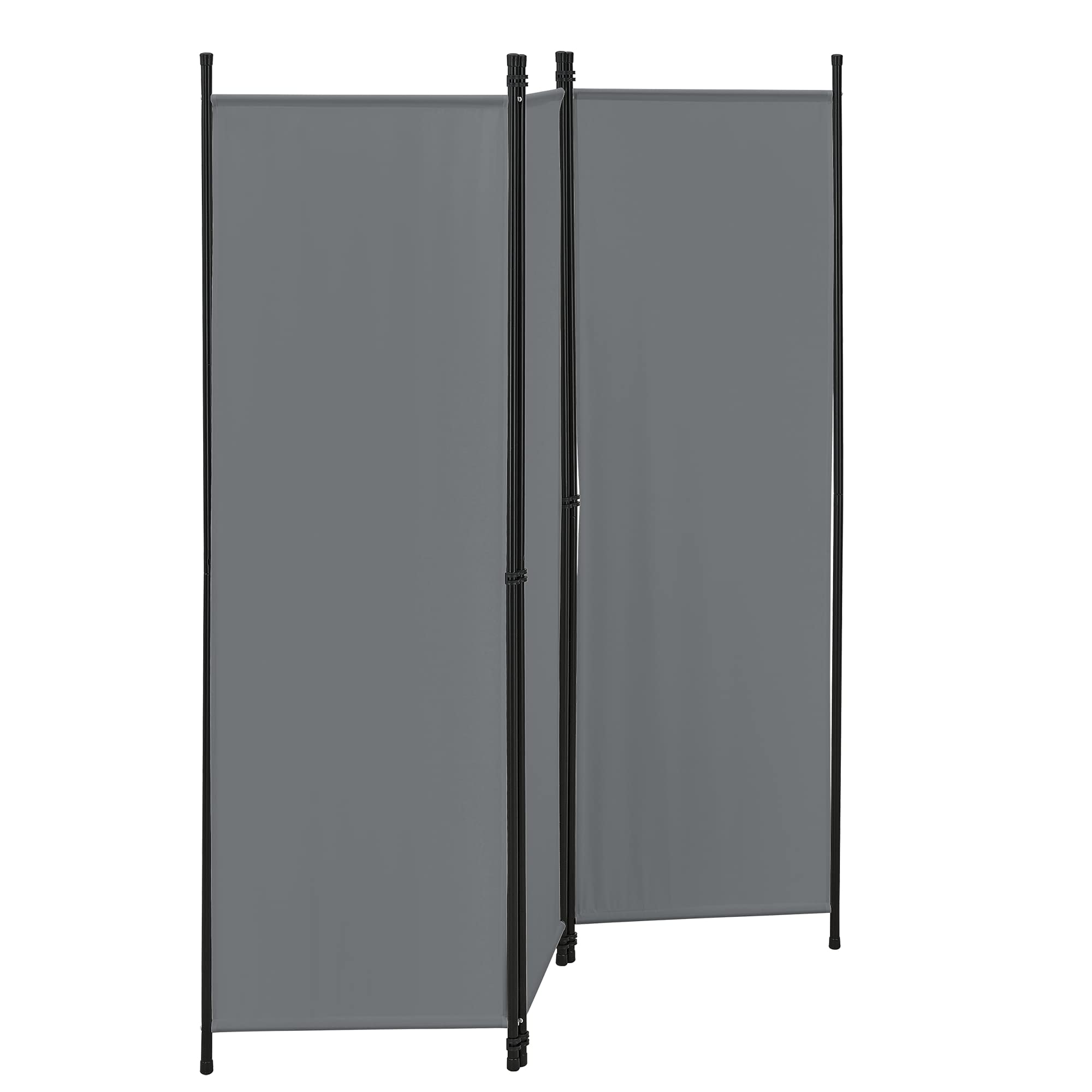 [en.casa] Paravento a 3 Pannelli Separé con Struttura Pieghevole da Interno Muro Divisorio per Spogliatoio Camera da Letto Studio Medico Balcone Terrazza (LxA) 150x171 cm - Grigio Scuro