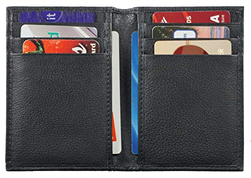 Leather Bifold Magnetic Money Clip Slim Thin Credit Card Slots-ID Holder Front Pocket Black minimalist mens wallet2