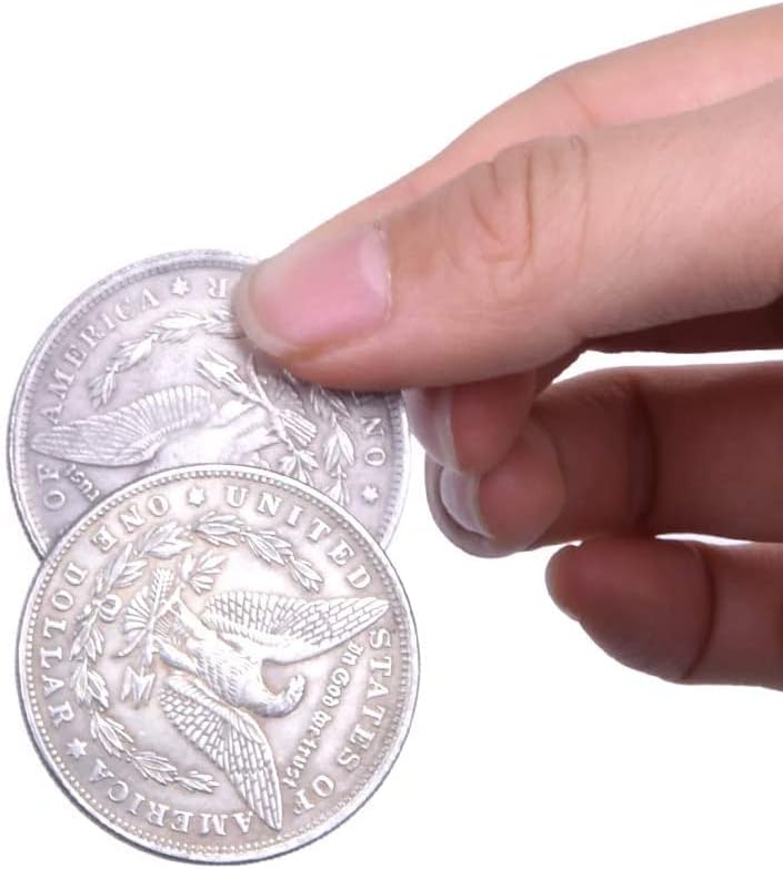 SUMAG 1 pc Magnetic Coin Copy Coin Copper Morgan Dollar Coins Magic Accessories Professional Magic Tricks Magicians Magic Props (Magnetic Copper Margon Dollar)