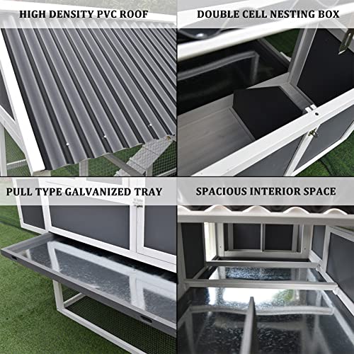 Hühnerstall Aus Holz Im Freien Große Kaninchenhütte Kleintierhäuser Lebensräume Geflügelkäfig Haustier Hutch Garten… – Bild 7