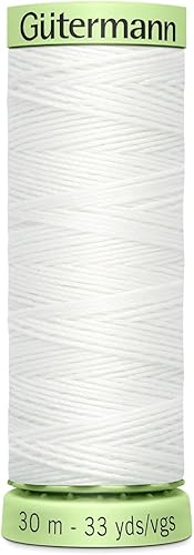 Gutermann - Hilo resistente para puntada superior, 33 yardas, color blanco