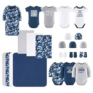 The Peanutshell Baby Layette Gift Set for Baby Boys – 23 Piece New Born Baby Boy Gift Set, Baby Clothes & Newborn Essentials Must Haves – Newborn Baby Boy Clothes 0-3 Months – Blue Camo