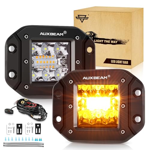 Auxbeam 5-Inch Flush Mount LED Pods – Amber, 6 Modes