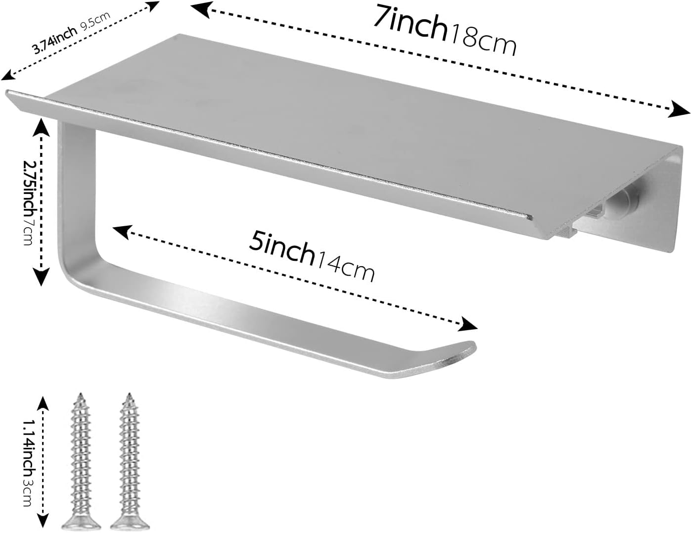 Toilet Paper Holder with Cell Phone Shelf Wall Mounted Toilet Paper Roll Holder for Bathroom Stainless Steel Rustproof Washroom Tissue Roll Holder : Tools & Home Improvement