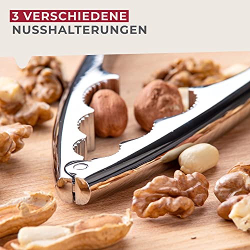 Fackelmann Nussknacker, hochwertiger Nuss-Knacker, robuster Zinkdruckguss mit sehr guter Kraftübertragung (Farbe: Silber), Menge: 1 Stück, ca. 17cm
