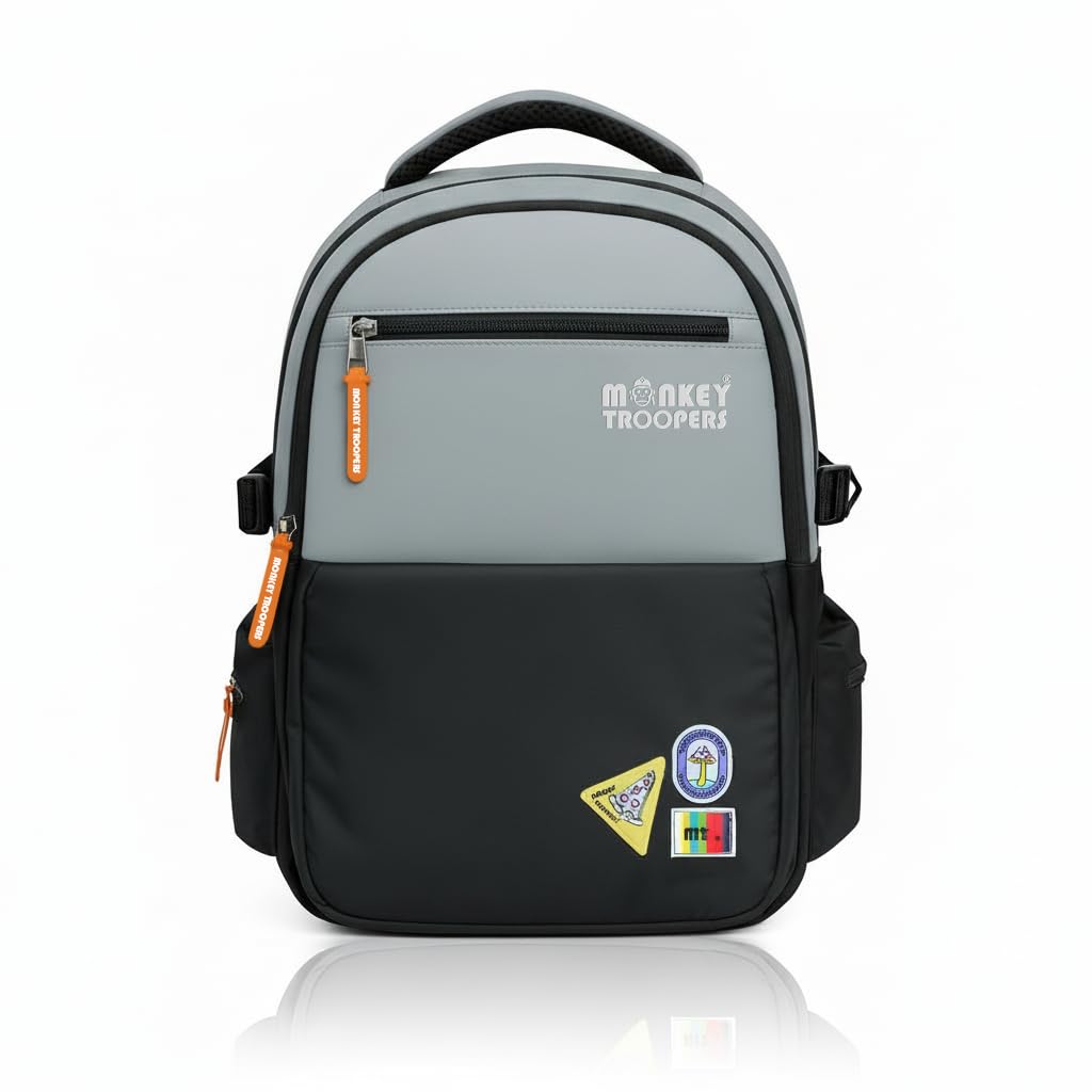 MONKEY TROOPERS Glitch Laptop Backpack Bag For Men Women, college, school, office, travel, casual, 16-inch, Dual Compartments & Multiple Organizer Pockets, 28 Litre, Water Resistant