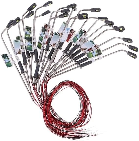 20 Pieces Mini Model Railway Train Lamppost Street Light LEDs Warm White HO Scale Garden Landscape Light - (Color: 1-150)