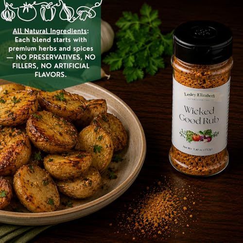 Image of Lesley Elizabeth Wicked Good Rub - All-Purpose Gourmet BBQ & Grill Seasoning for Chicken, Beef, Pork & Vegetables | Bold Flavor Spice Blend for Cooking & Roasting