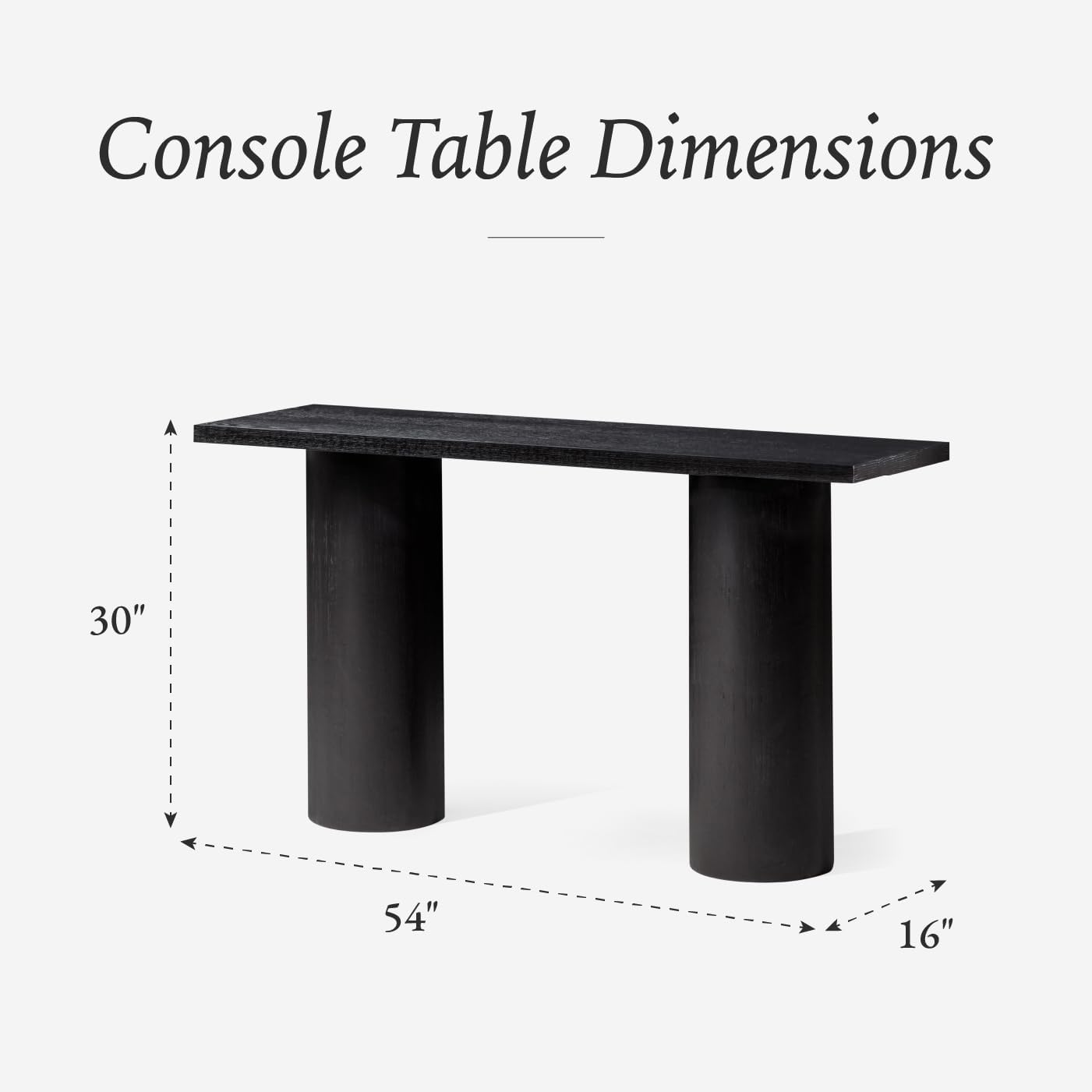 Maven Lane Lana Contemporary Rectangular Accent Console Table for Small Spaces and Front Door Entrance Hallway in Refined Black Finish - Image 2