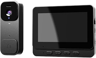 Doorbell Camera Wireless Video Doorbell Intercom, Smart Video Doorbell Wireless Video Doorbell with Video Monitor, Intercom for Home with 4.3 Inch Screen(Black)