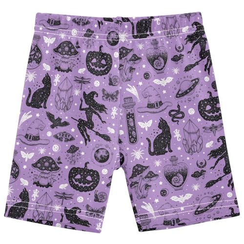 Dallonan Girls Dance Shorts, Toddler Biker Shorts Cartwheel Under Dress Pumpkin Cat Kids Biking Clothes 4-10Y Multi