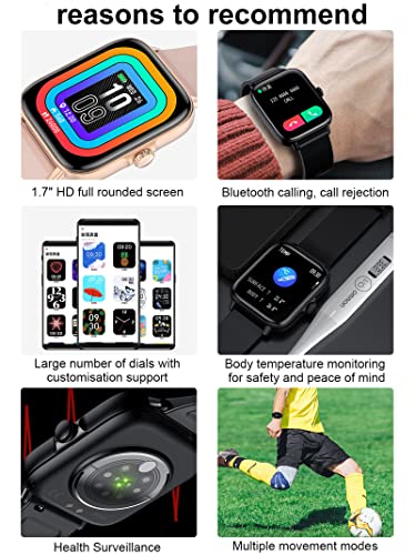 Image of Smart Watch Fitness Tracker Blood Pressure Monitor Heart Rate Monitor Blood Oxygen Monitor Sleep Tracker Pedometer Waterproof Smart Watch for Android Phones Compatible iPhone, N-GOLD, fitness tracker