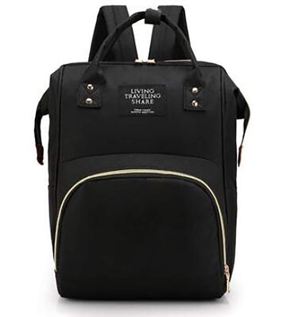 Diaper Backpack Multi-Function Bag Waterproof Travel Backpack Nappy Bag for Baby Care with Insulated Pockets (Black)