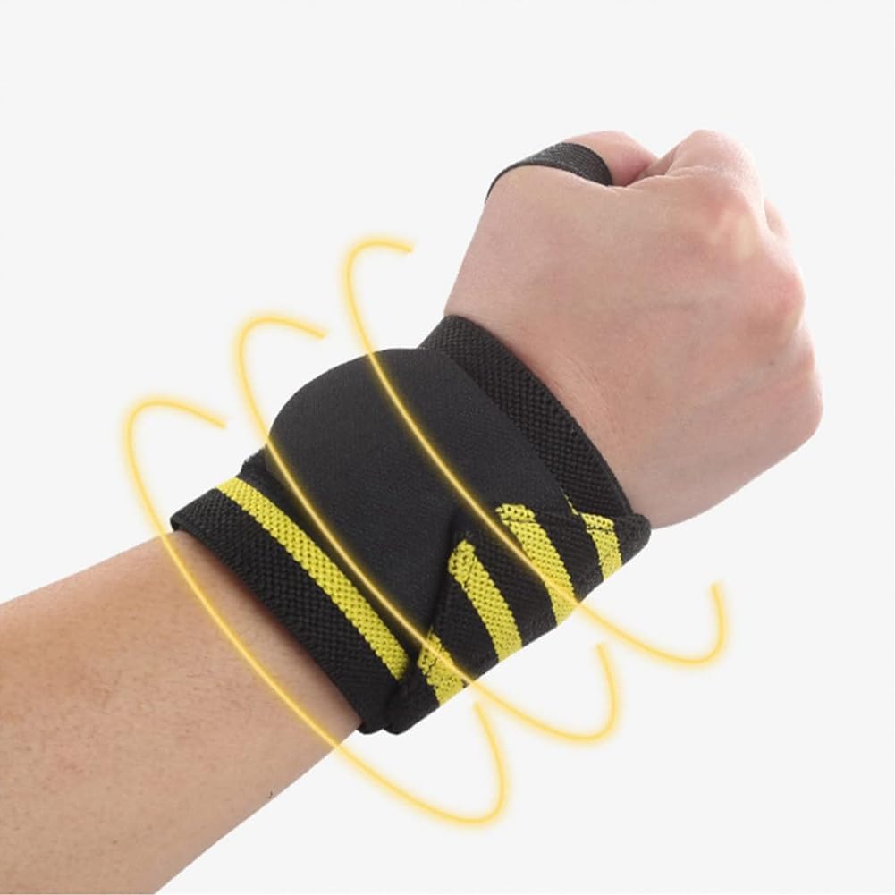 NEXIFY Weightlifting Wrist Support Straps with Thumb Loops 20 Inch– Gym Wrist Band for Men & Women – Strength Training Workout Gear (Yellow - 1 Pair)-image-47