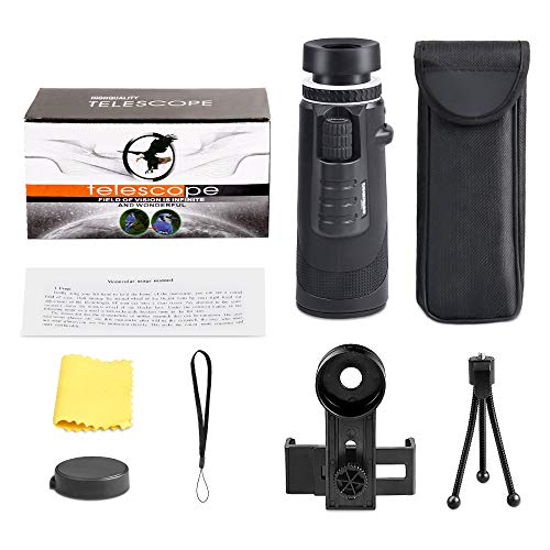Outerman 40×60 Monocular Telescope, BAK4 Prism, FMC Lens, Clear Vision, Fogproof & IPX7 Waterproof Monocular with Smartphone Holder Tripod Suit for Travel, Bird Watching, Concerts, Football Matches - Thumbnail 6