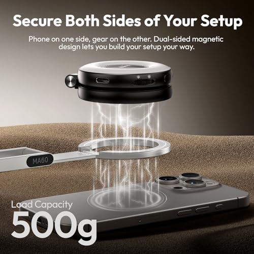 Image of ULANZI MA60 Magnetic Phone Tripod, Aluminium Mini Tripod for iPhone Silver
