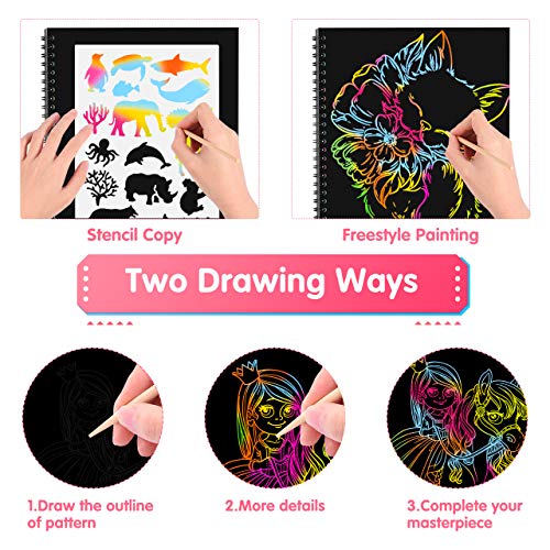 3 4 5 6 7 8 9 10 Year Old Girls Boys Gifts, Unicorn Gifts for Girls Age 3-10 Scratch Art for Kids Girl Birthday Presents Girl Toys Age 3-10 Gift for 3-10 Year Old Boy Toys for 3-10 Year Old Boys