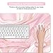 Keyboard Mouse Pad Set, Extended Mouse Pad+Keyboard Wrist Rest Support, Memory Foam Ergonomic Easy Typing, 3Pcs (35.4×15.7 in) Desk Pad Set for Home Office Study Game- Pink Gold