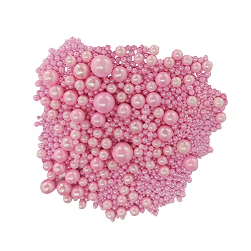 Image of Edible Pink Sugar Pearls Candy Sprinkles 120G / 4.23Ounce Baking Cake Sprinkles Cupcake and Cake Topper Cookie Decorations Wedding Party Valentines Halloween Christmas Supplies