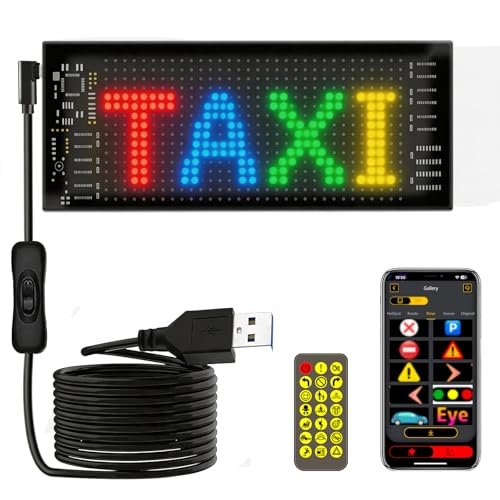 LED Sign for Car Taxi, 7''x3'' Flexible LED Matrix Panel