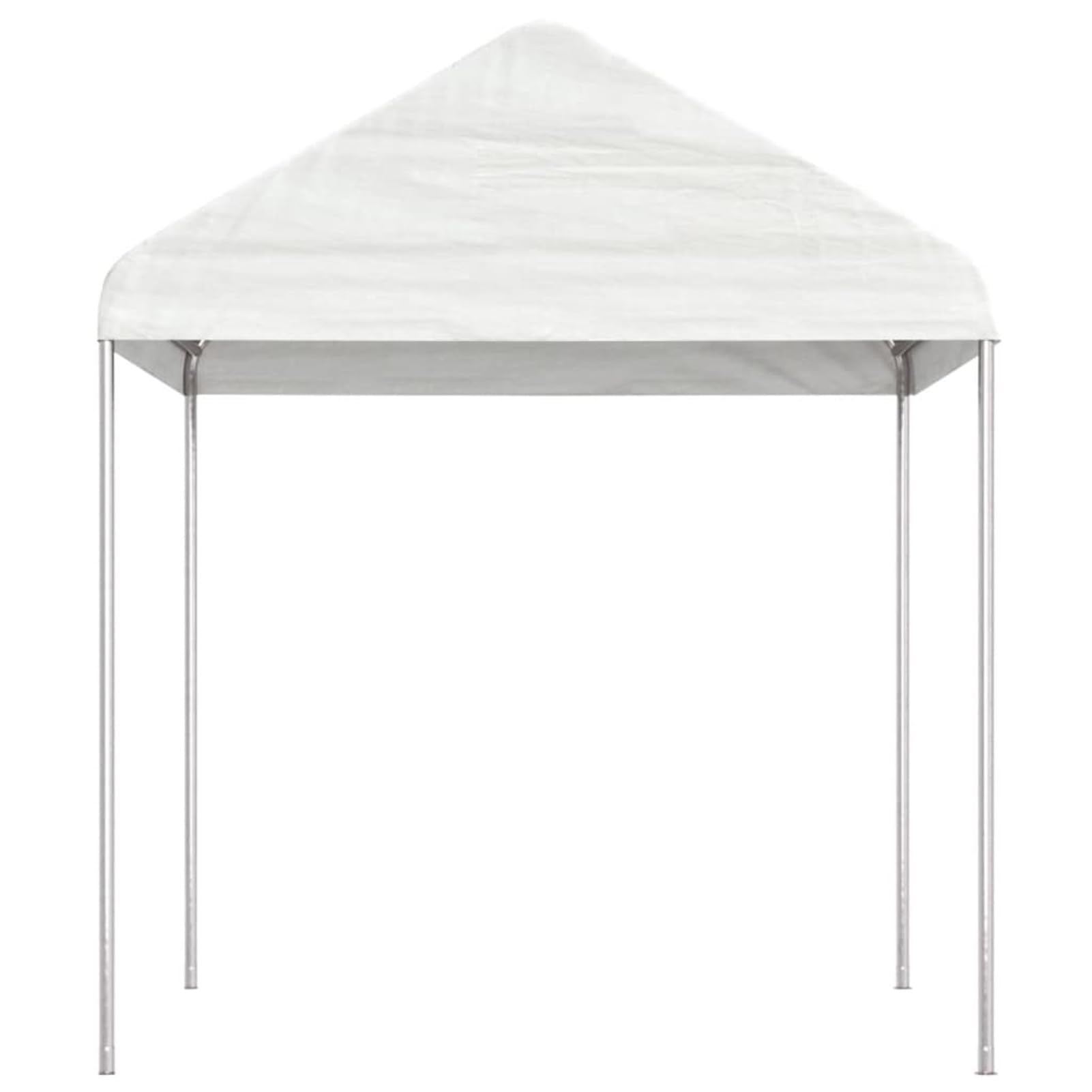 Homgoday Gazebo con tetto bianco, 2,28 x 2,23 x 2,69 m, in polietilene, riparo da giardino per patio, cortile e prato all'aperto e giardino