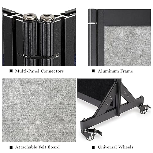 Room-PartitionOffice-DividerPortable-Commercial-Screen-DividersPrivacy-Partition-SeparatorClassroom-School-Dividers106L-67H5-PanelLight-Grey Room PartitionOffice DividerPortable Commercial Screen DividersPrivacy Partition SeparatorClassroom School Dividers106L 67H5 PanelLight Grey