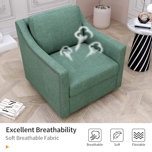 Sillón Plegable Algodón Lino Verde miniatura 6