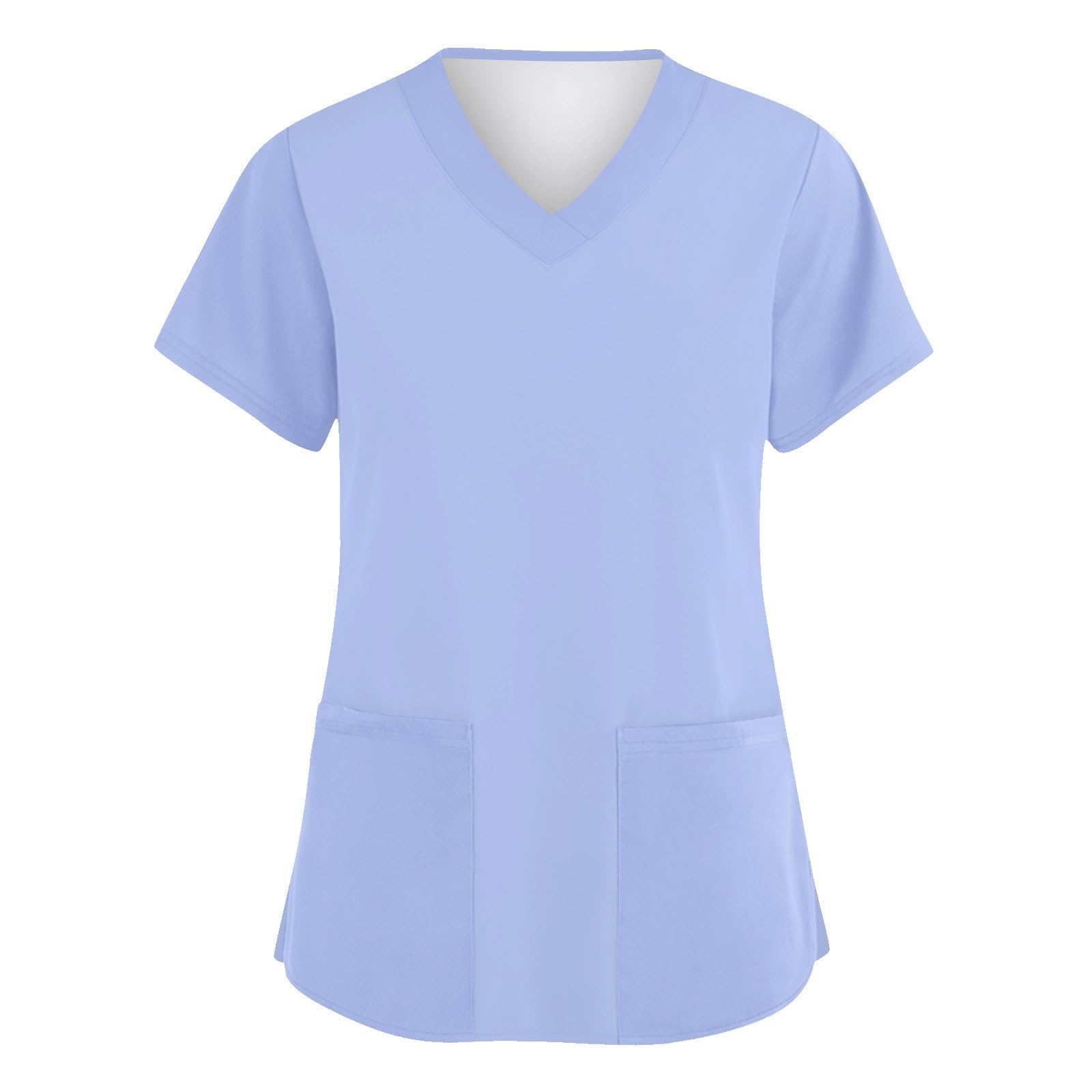 FONMA Scrub Tops for Women V Neck Stretch Shirts with Pockets Nurse Uniform