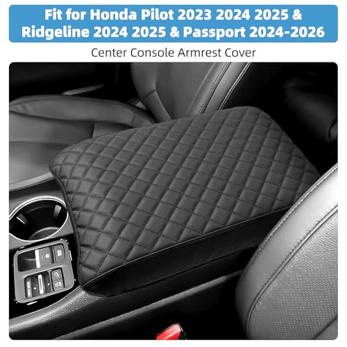 Image of Center Console Armrest Cover for Honda Pilot 2023 2024 2025 & Ridgeline 2024 2025 & Passport 2024 2025 2026 Fully Covered Anti-Scratch Protector Interior Accessories