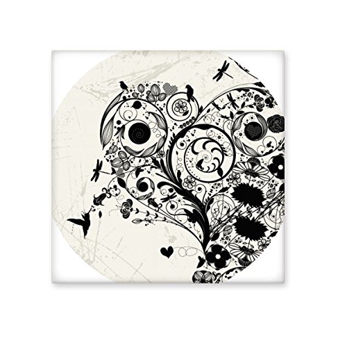 Carreaux de céramique salle de bains décoration cuisine motif illustration plantes fleurs noir blanc
