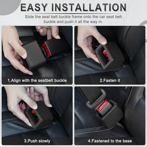Image of Amiss 2PCS Seat Belt Buckle Holder, Universal Silicone Rear Seat Belt Booster & Fixer for Easy Access, Keeping Receptacle Upright, Car Interior Accessories-Fits Most Cars (Black)