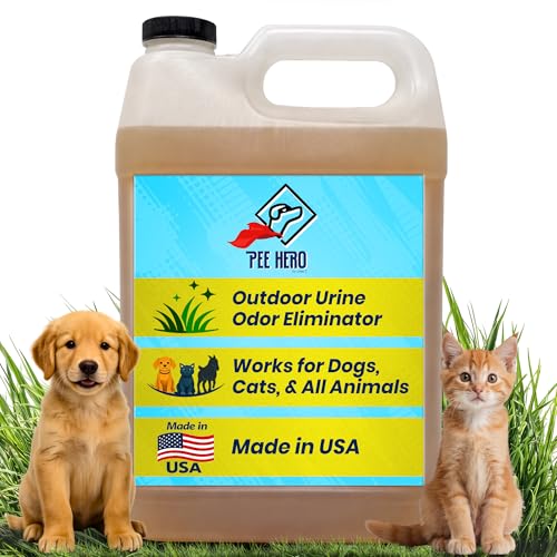 Image of Pee Hero Turf Odor Eliminator for Dogs 1 Gallon Concentrate (Makes 16 Gallons Solution), Cat Urine Odor Eliminator - Dog Urine Odor Eliminator Concentrate, Turf Cleaner for Pet Urine Outdoor