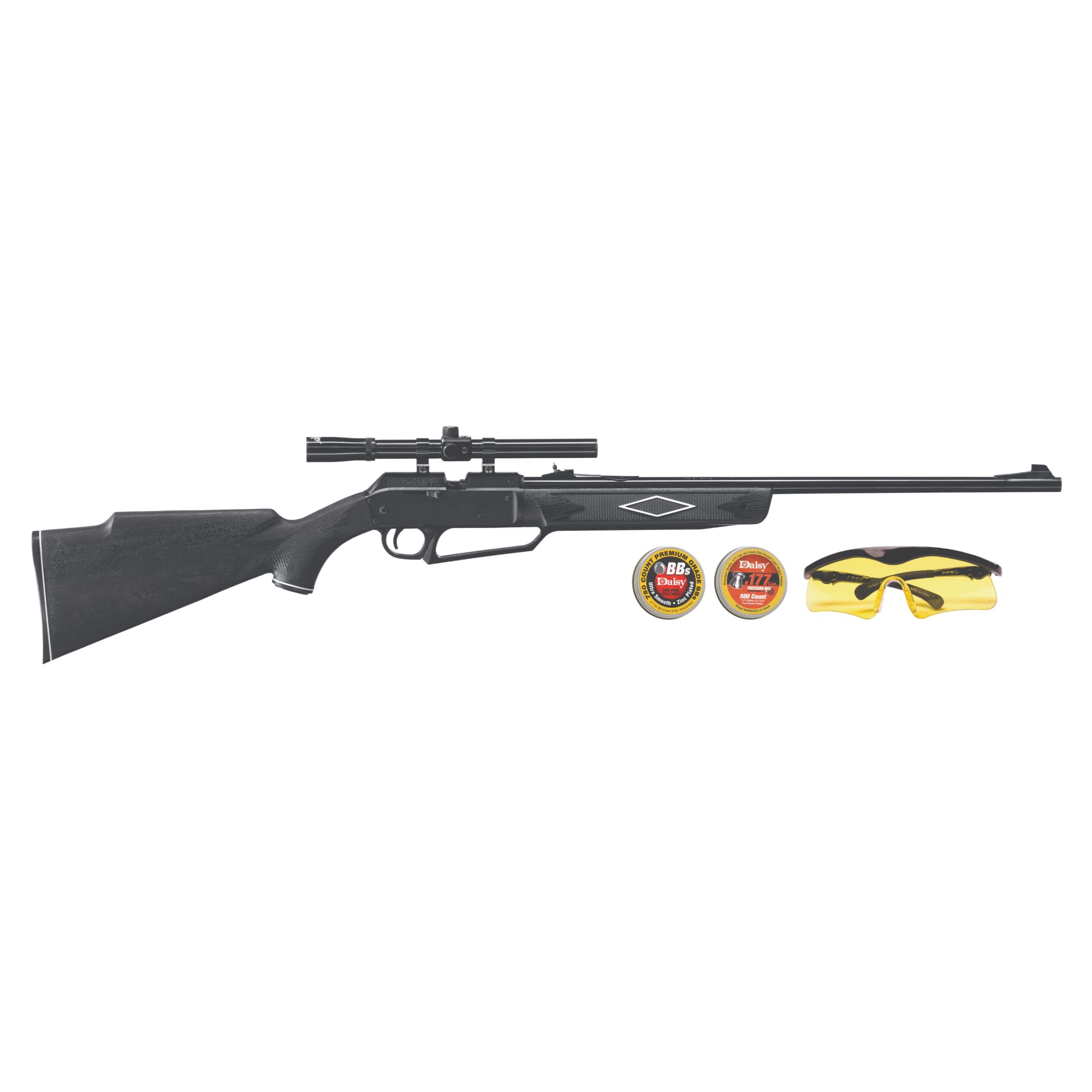 Daisy Powerline 880 Multi-Pump Pneumatic Air Rifle Kit with 4x15 Scope - .177 Caliber BB or Pellet Gun, 800 FPS.