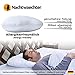 Nachtwaechter Seitenschläfer- und CPAP Komfort Kissen LINA + 2 graue Kissenbezüge - Hotel-Qualität - Absolut höhenverstellbar!